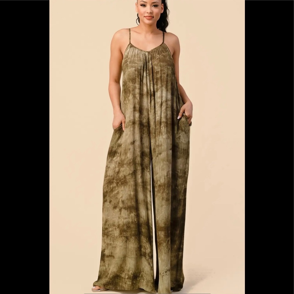 TIE DYE CAMI STRAP JUMPSUIT
